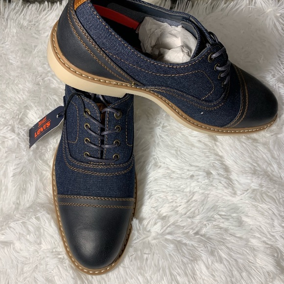 🆕 Levi’s Essex Denim Cap Tor Lace Up Shoes - Picture 9 of 16